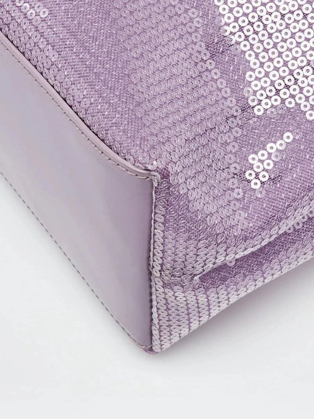 Prada Purple Sequin Mesh and Leather Tote Bag - Picture 5 of 9